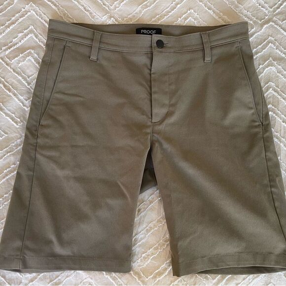 Huckberry Proof Tan Flat Front Shorts Casual Style - Picture 1 of 5